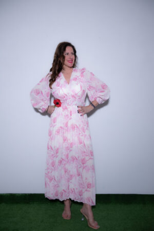 ΦΟΡΕΜΑ ΡΟΖ ΜΕ ΛΟΥΛΟΥΔΙΑ ΜΑΚΡΥ