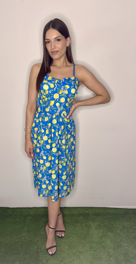 ΦΟΡΕΜΑ ΜΕ ΤΙΡΑΝΤΕΣ ΜΠΛΕ ΜΕ ΛΕΜΟΝΑΚΙΑ - Image 2