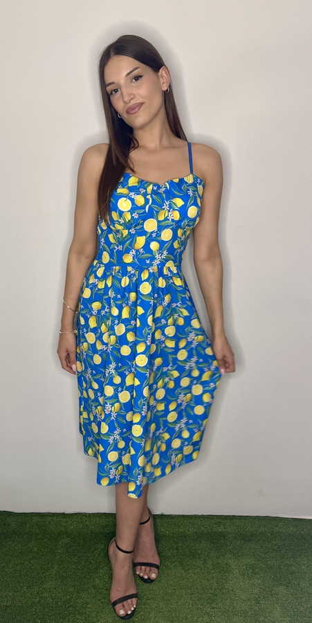 ΦΟΡΕΜΑ ΜΕ ΤΙΡΑΝΤΕΣ ΜΠΛΕ ΜΕ ΛΕΜΟΝΑΚΙΑ - Image 4