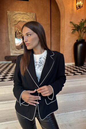 ΣΑΚΑΚΙ ΣΚΟΥΡΟ ΜΠΛΕ ΜΕ ΡΙΓΑ ΛΕΥΚΗ