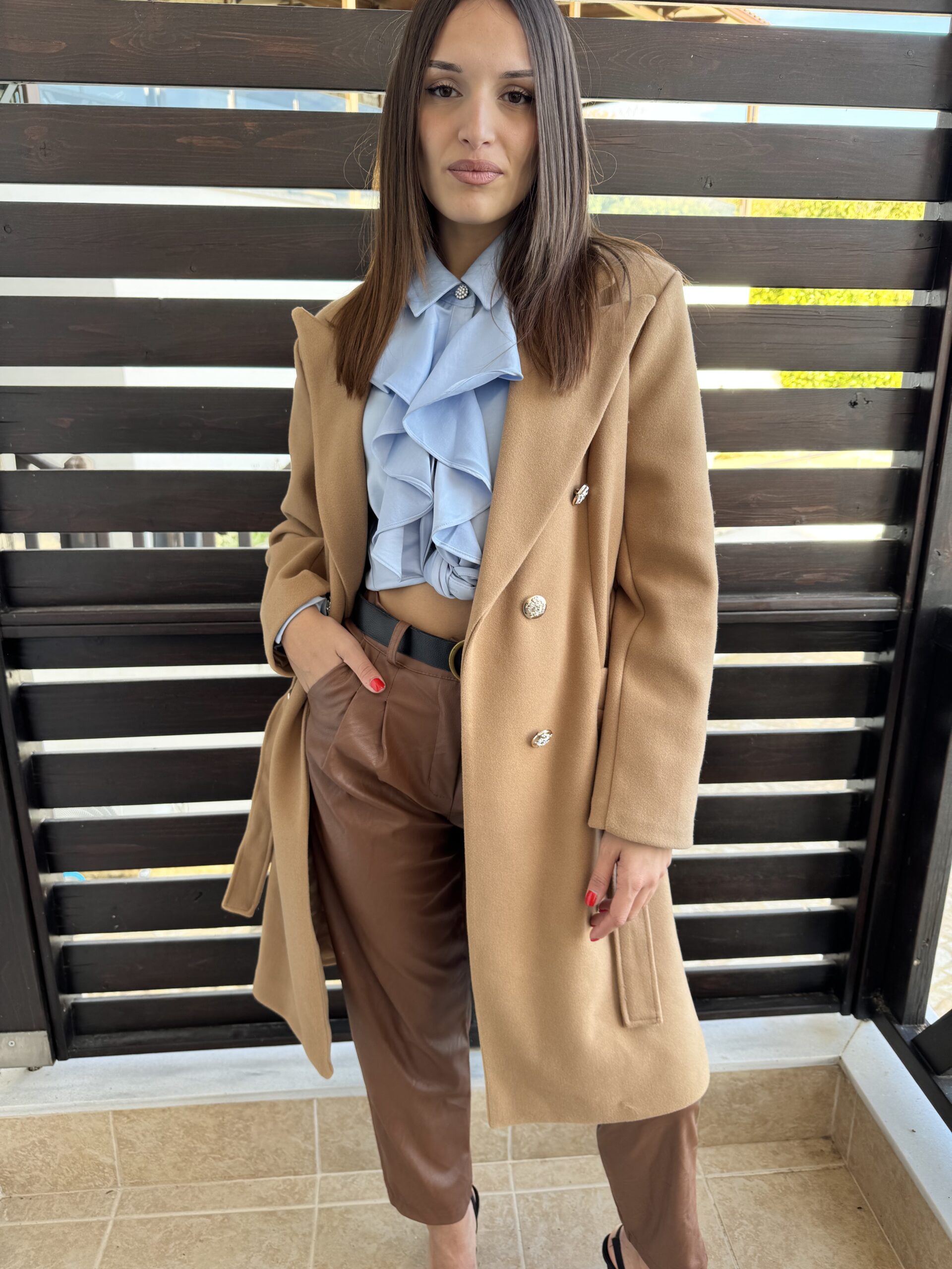 ΠΑΛΤΟ ΣΕ ΜΑΛΛΙΝΗ ΥΦΗ ΜΠΕΖ M/L - Image 2